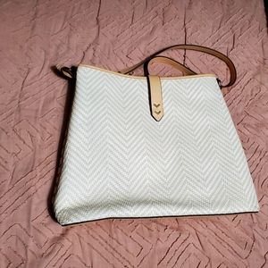 Stella & Dot leather woven purse